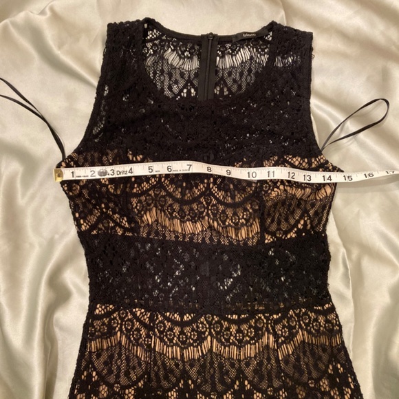 Blanc Black & Nude Lace Mini Dress Size S Fits Like XS or XXS Excellent Used Con - Picture 9 of 12